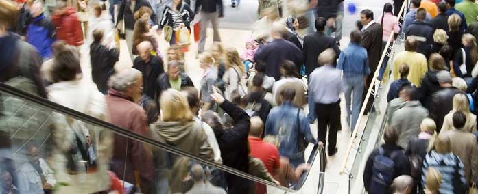 crowd of shoppers