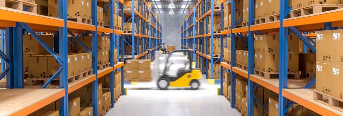 forklift in warehouse