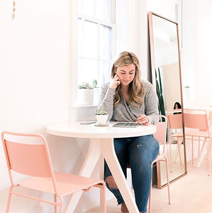 woman sitting in store