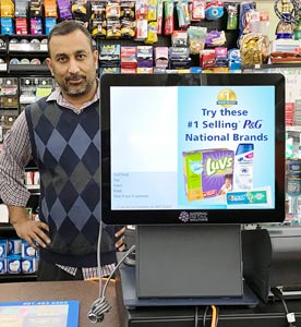 man behind register