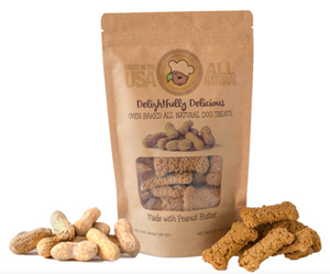 All-Natural Peanut Butter Dog Treats from Delightfully Delicious