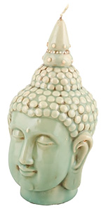 Buddha Bust Jade Glaze Candle