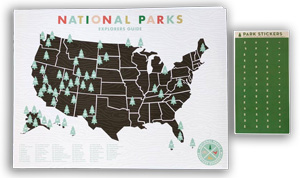 National Parks Map Wall Decor