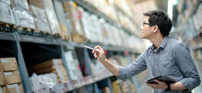 man in warehouse