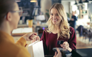 woman at checkout