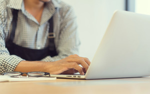 worker on laptop