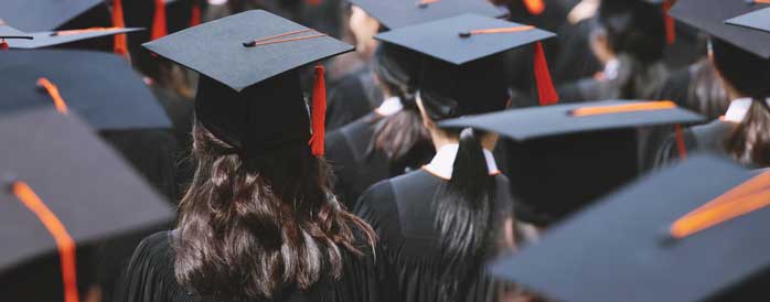 students at graduation