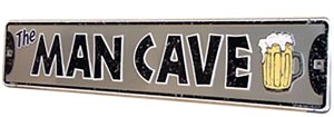 The Man Cave with Beer Mug Embossed Sign