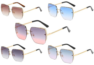 Flat Top Square Anti-Reflective Tinted Sunglasses