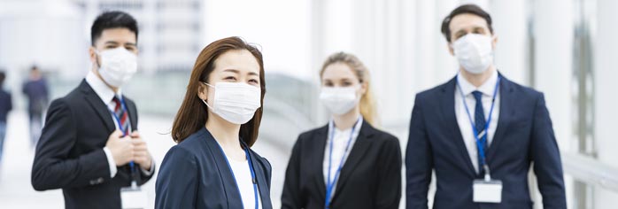 employees with masks