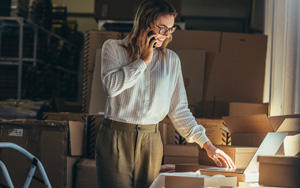 woman ordering supplies