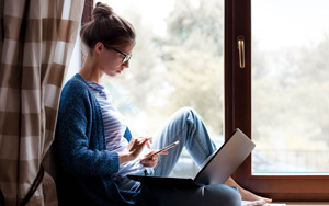 woman working from home