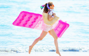 girl running on the beach