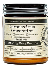 Coronavirus Prevention Checklist Candle