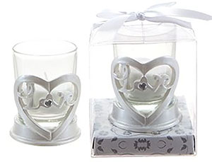 Heart “Love” Polyresin Candle Set