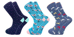 Crew Socks with Colorful Patterns