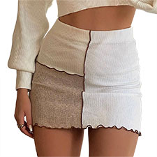 Edgy Casual Rib-knit Mini Skirt