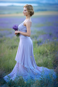 bride in lavendar