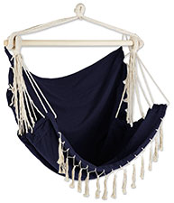 Fringed Blue Chambray Hammock Chair