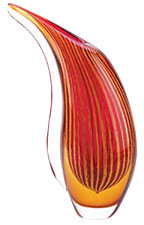 Crimson Sunset Art Glass Vase