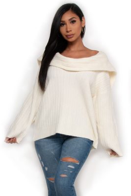 Round Neck Long Sleeve Knit Sweater