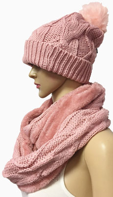 Knit Hat & Infinity Scarf Set