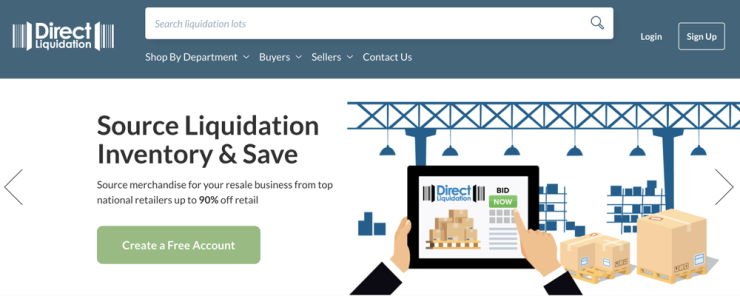 Direct Liquidations website