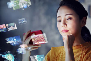 woman browsing social media