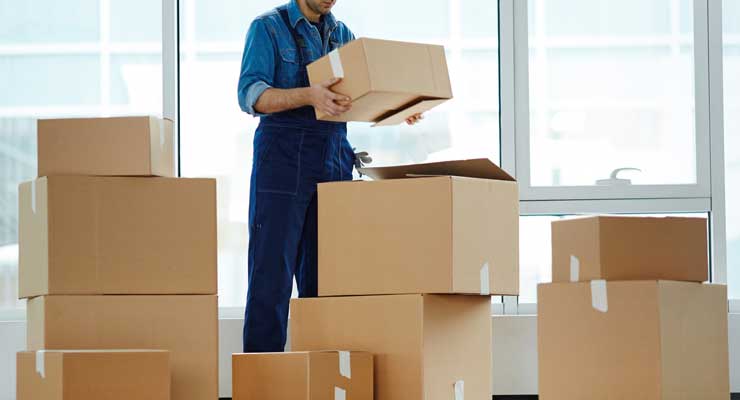 room full of boxes