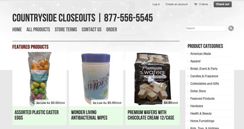 Countryside Closeouts website