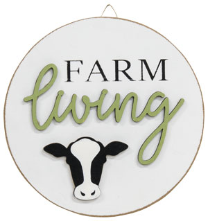 Farm Living Round Easel Sign
