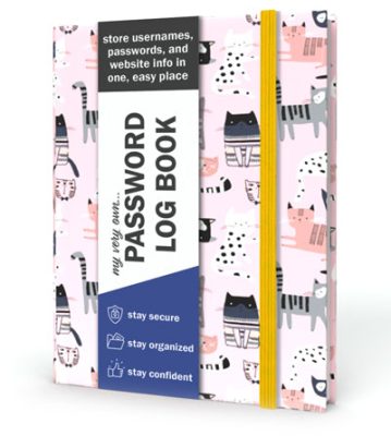 Password Log Book with kitty design